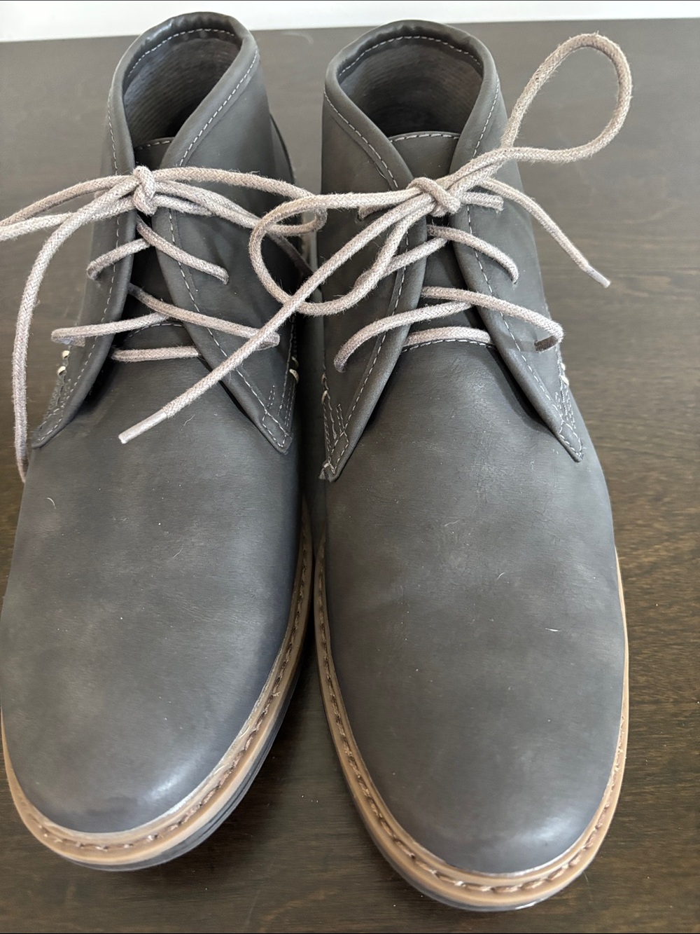 Men's Varese Charcoal Chukka Boots - Lace-Up Casual Size 9.5